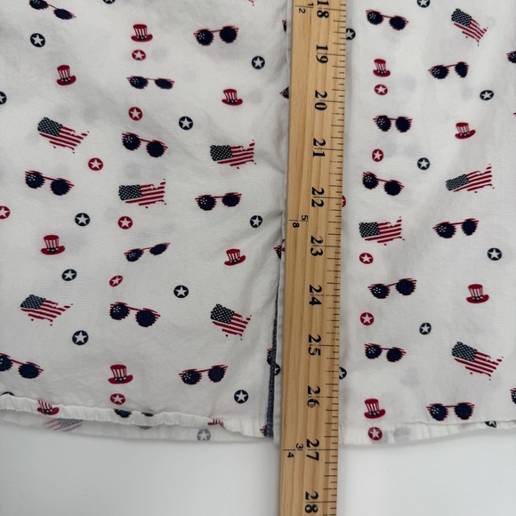 Eighty Eight Platinum Shirt Men Medium White Button Up Short Sleeve 4th July USA - Picture 9 of 10